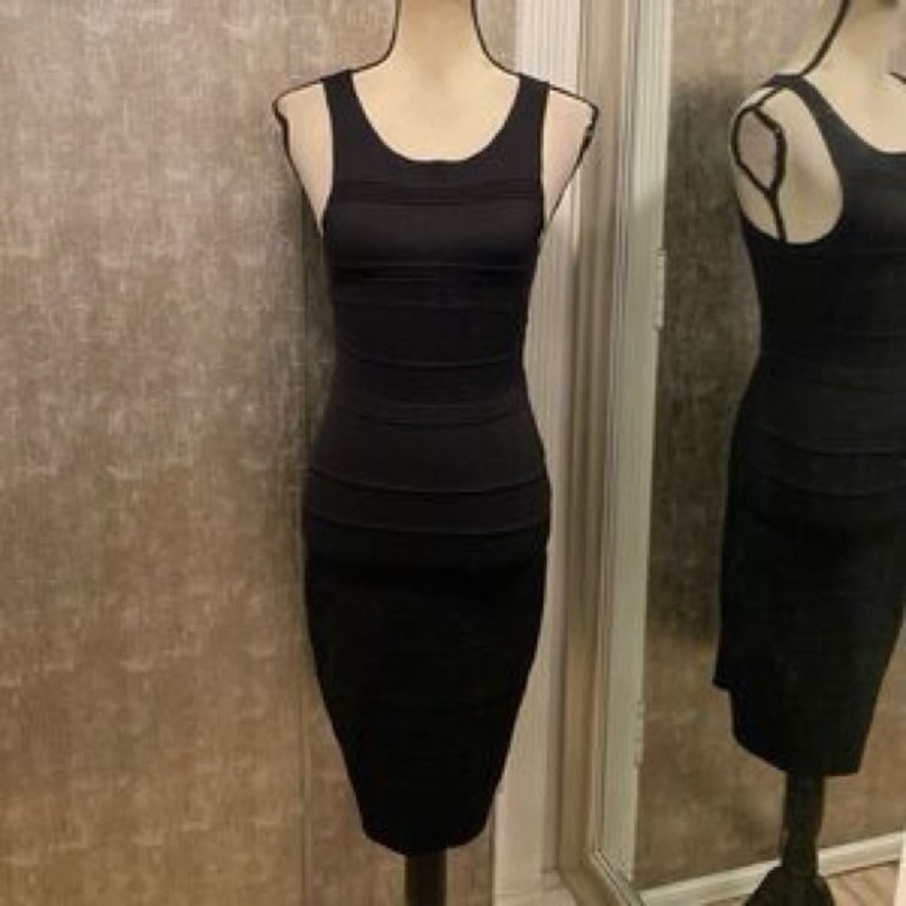 Maje black denier Bodycon mini dress size 2